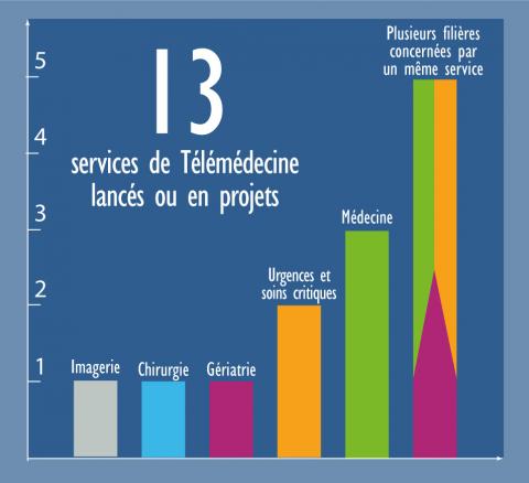 Nombre de services de Télémédecine lancés par le GHT Alpes du Sud jusqu'en 2020