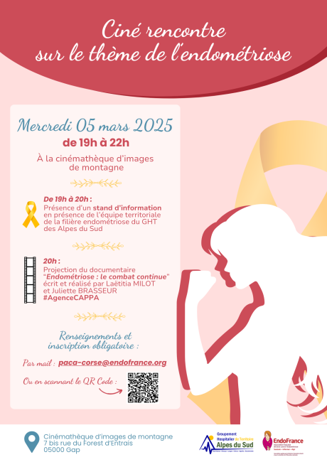 Affiche ciné rencontre endométriose Gap 2025