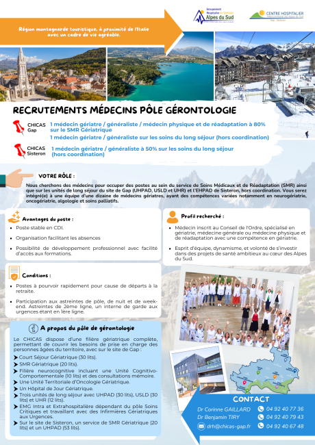 affiche recrutement médecins pole gérontologie